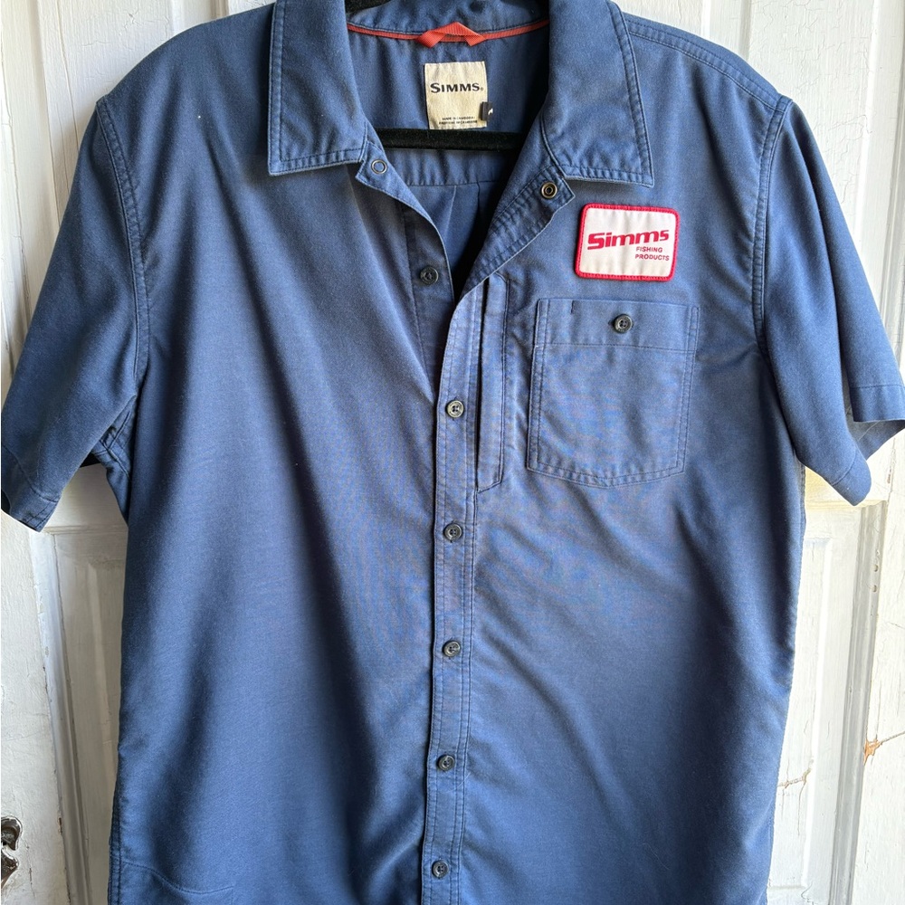 Simms Navy Casual Button Down Shirt